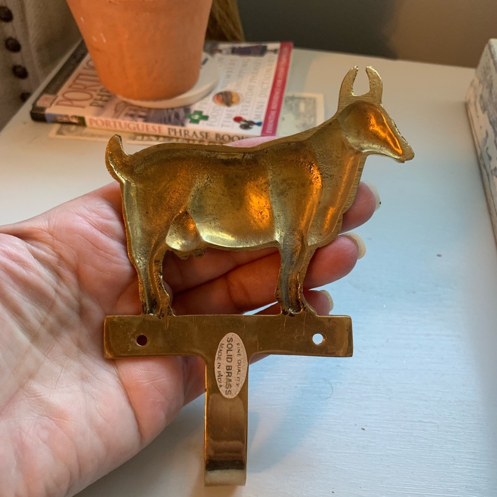 Vintage Brass Goat Wall Hook - Picture 2 of 4